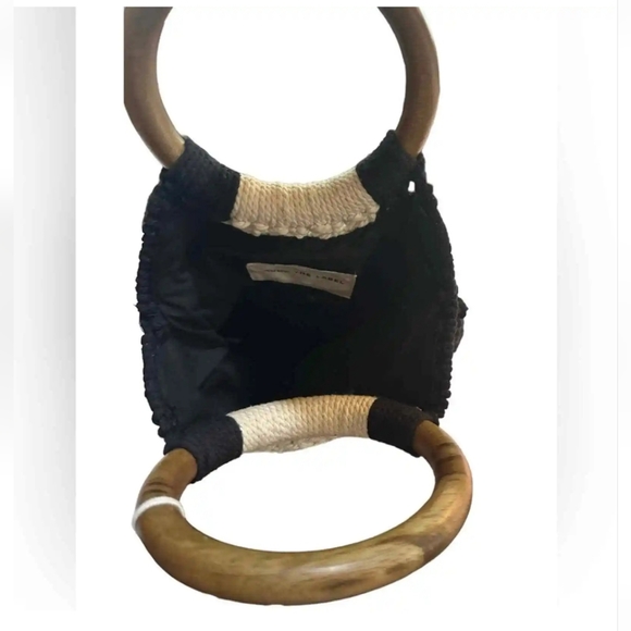 NWT $118 Curateur Laude The Label GABBY Black and White Small Macrame Bag - Picture 5 of 8